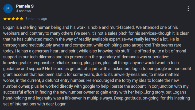 Google review — Pamela S.